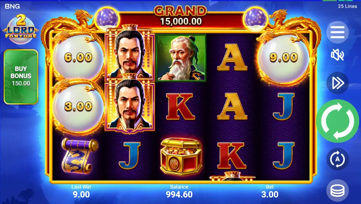 Walzen des Slots Lord Fortune 2